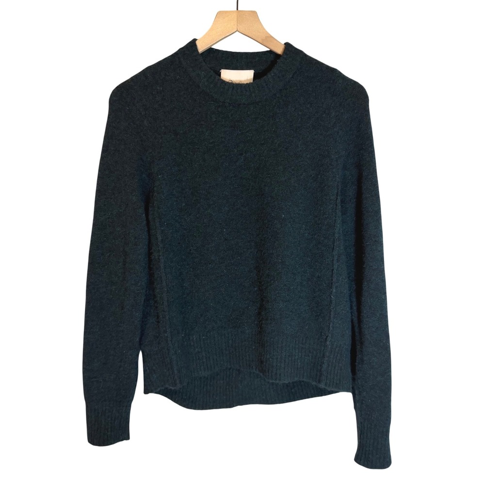3.1 Phillip Lim Sweater Small Green Wool Alpaca Blend Crewneck Exposed Seam